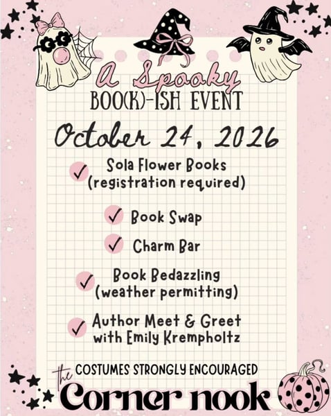 BOO(k)ish Open House: Book Swap & Meet @embakesbooks_ event graphic