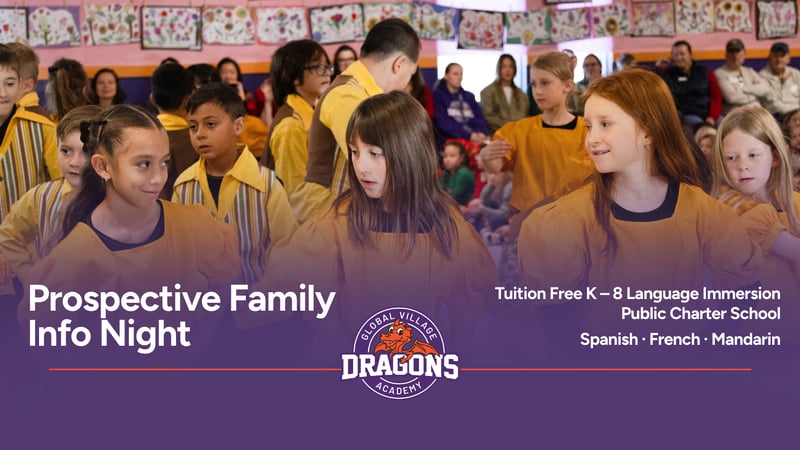 Global Village Academy Prospective Family Info Night event graphic