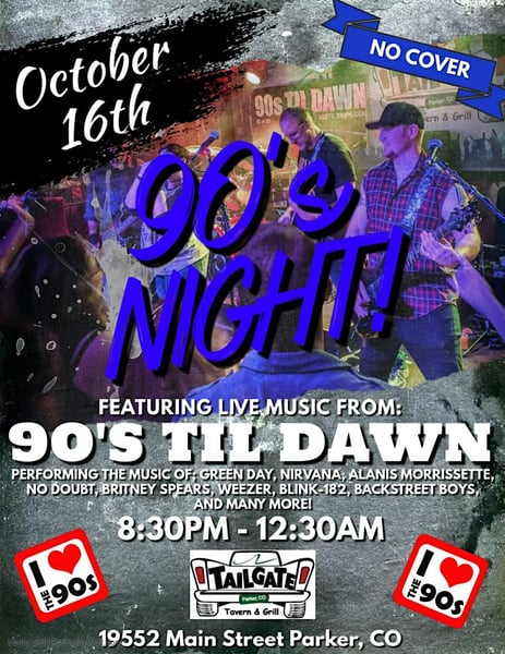 90s Til Dawn @ Tailgate Tavern at Tailgate Tavern & Grill