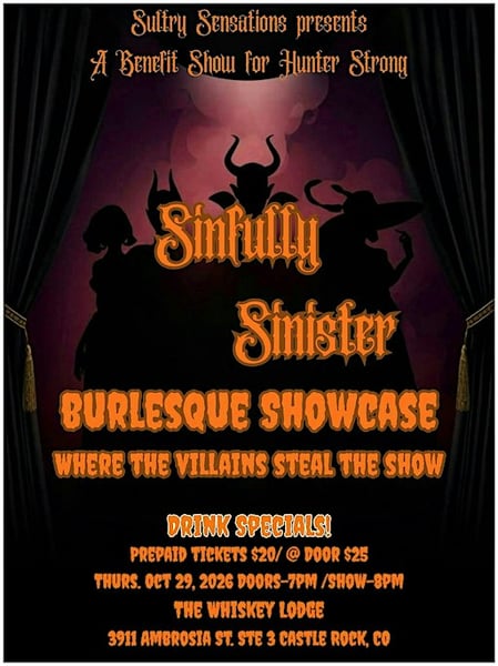 Sinfully Sinister: A Villainous Burlesque Showcase and Benefit at The Whiskey Lodge