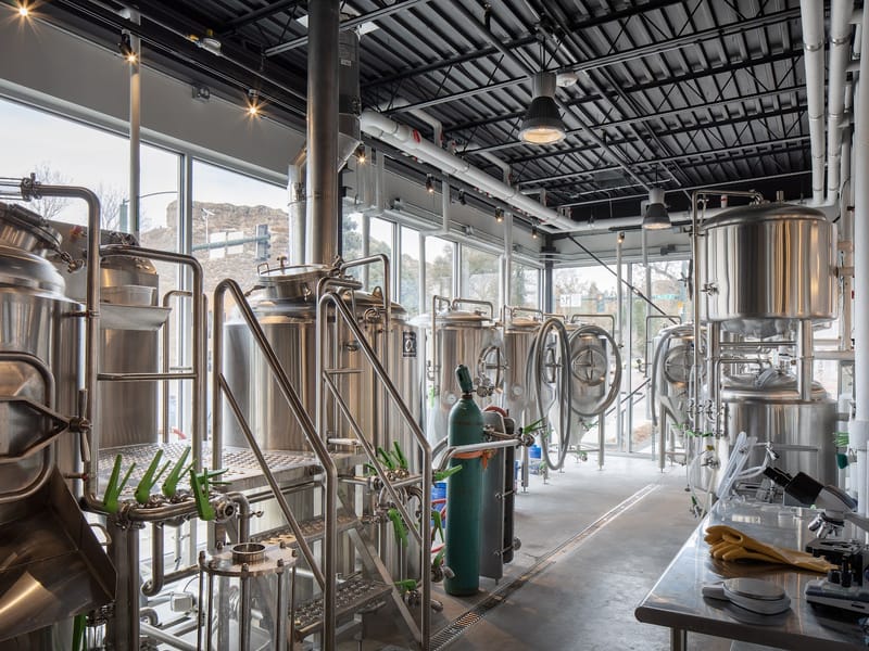 Wild Blue Yonder Brewing Co. bar in Castle Rock, Colorado