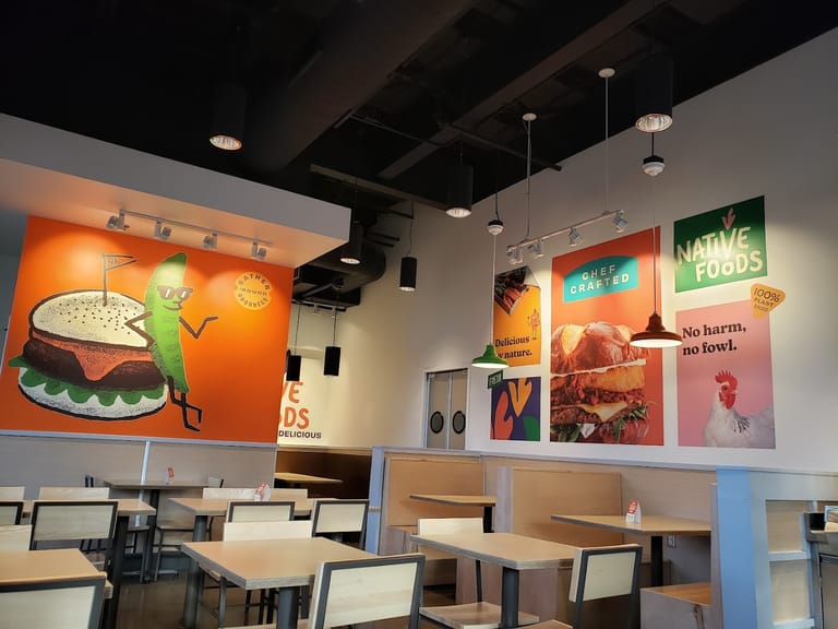 Native Foods atmosphere and seating