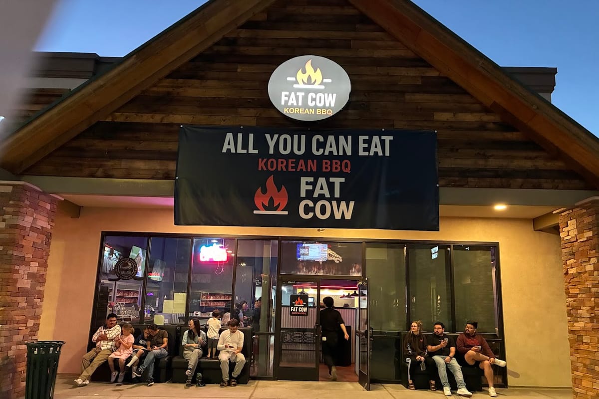 Interior view of Fat Cow Korean BBQ