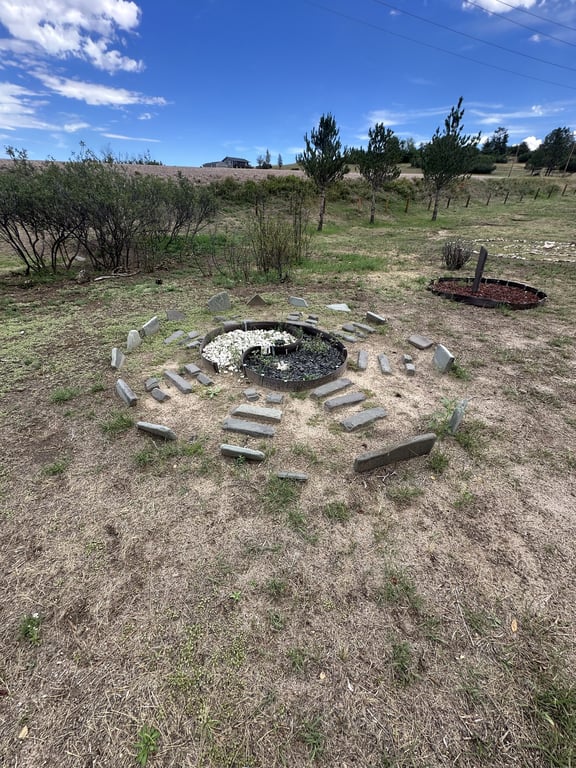 The Pa-Kua laid out in stone slabs in the sacred geometry garden at A Sanctuary Center