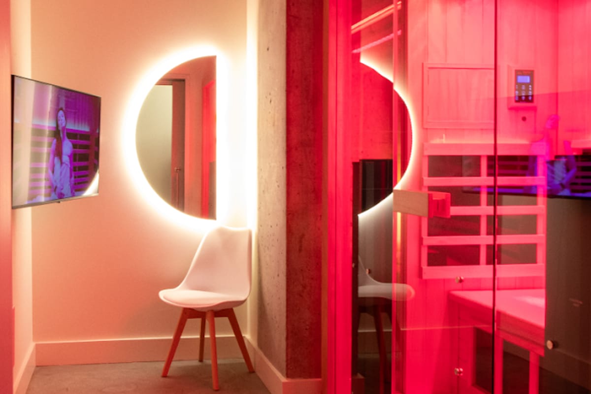 Interior view of Perspire Sauna Studio