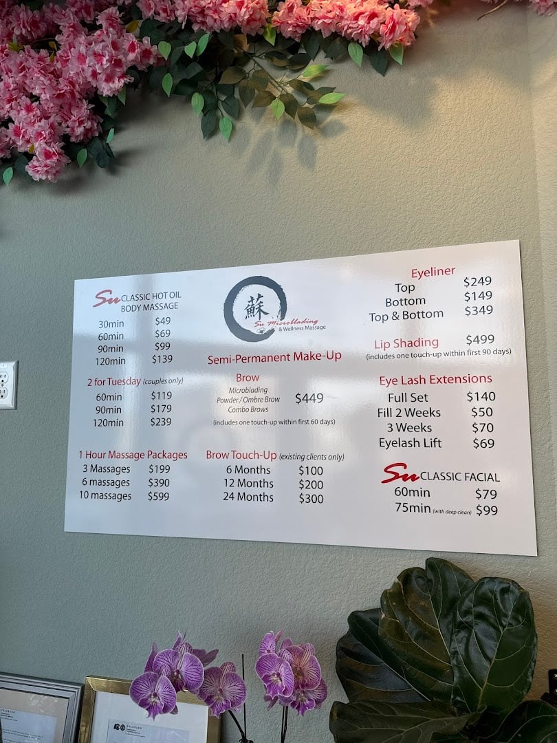 Su Microblading & Wellness Massage featured offerings