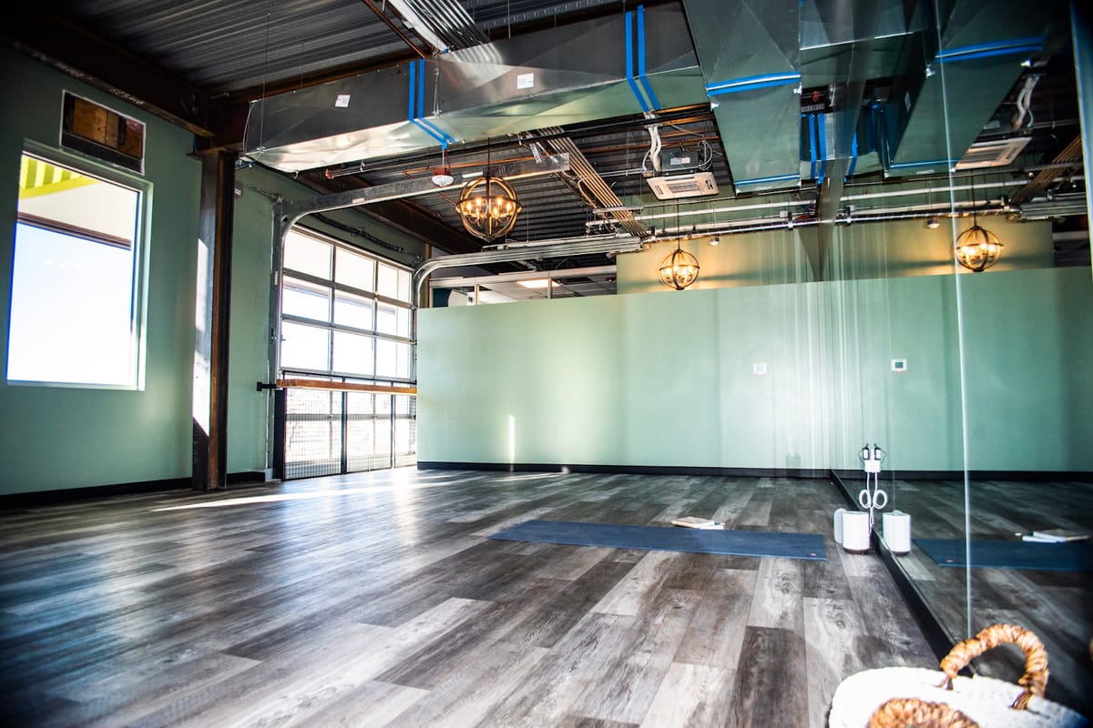 Interior view of Peace Out Yoga