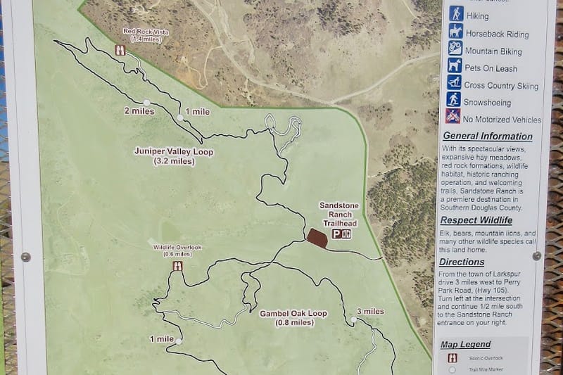 Sandstone Ranch Trail park in Larkspur, Colorado