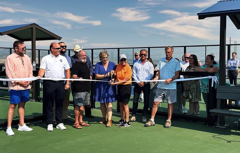 Pickleball court ribbon cutting at Burns Regional Park