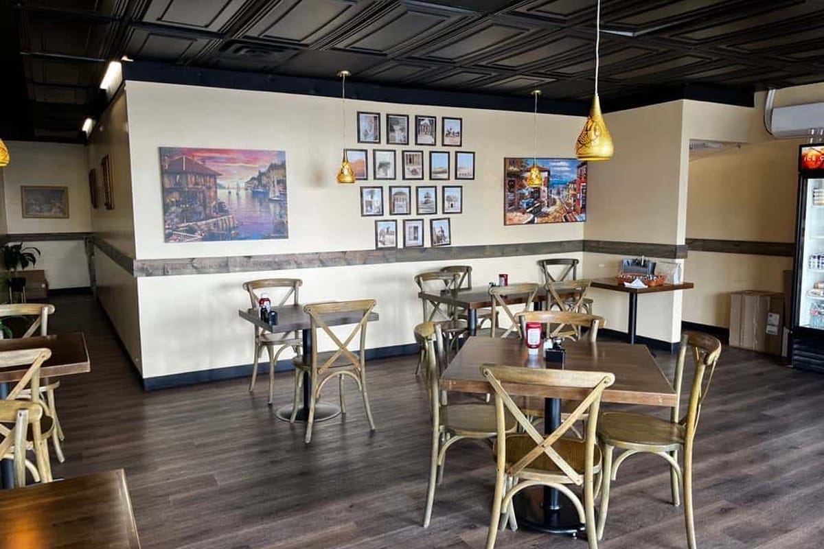 Byblos Express Greek and Lebanese atmosphere and seating