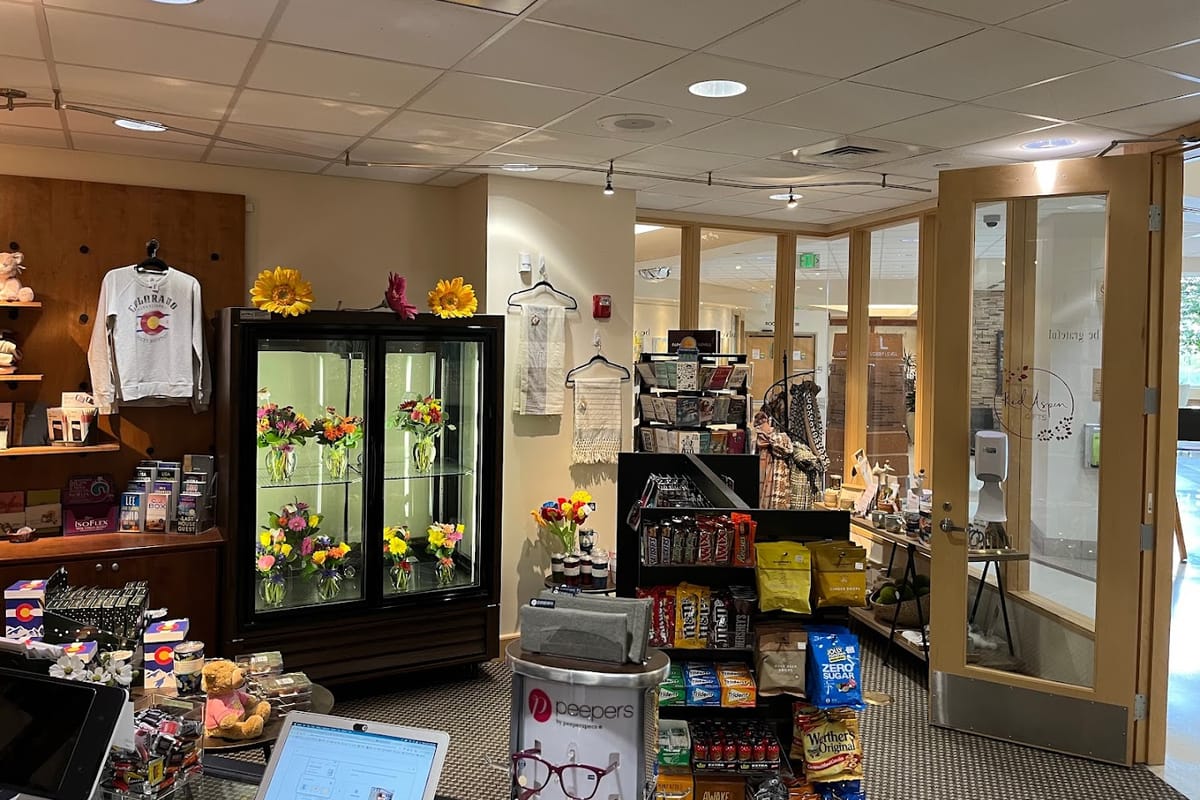 Red Aspen Gift Shop at Parker Adventist Hospital atmosphere and seating