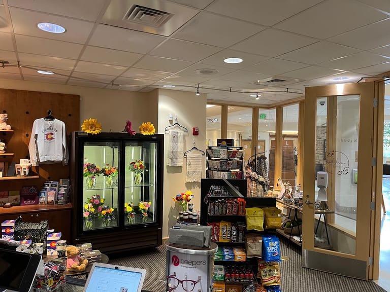 Red Aspen Gift Shop at Parker Adventist Hospital atmosphere and seating