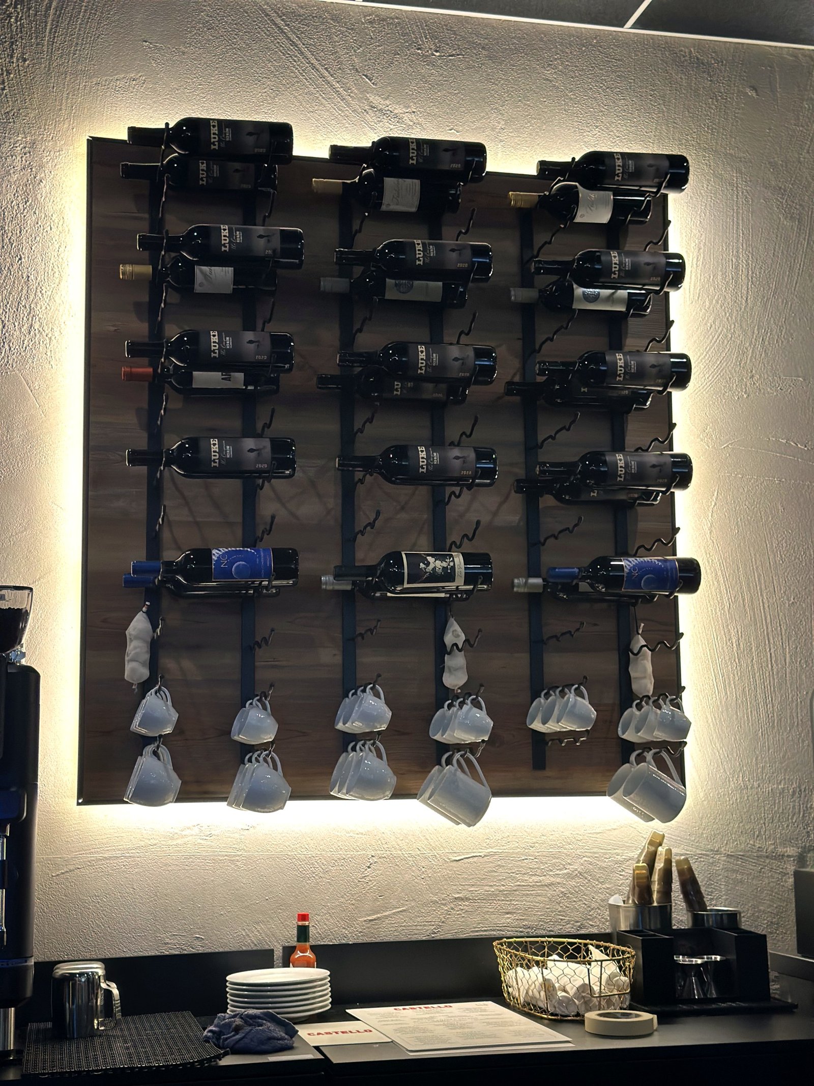 The wine wall.
