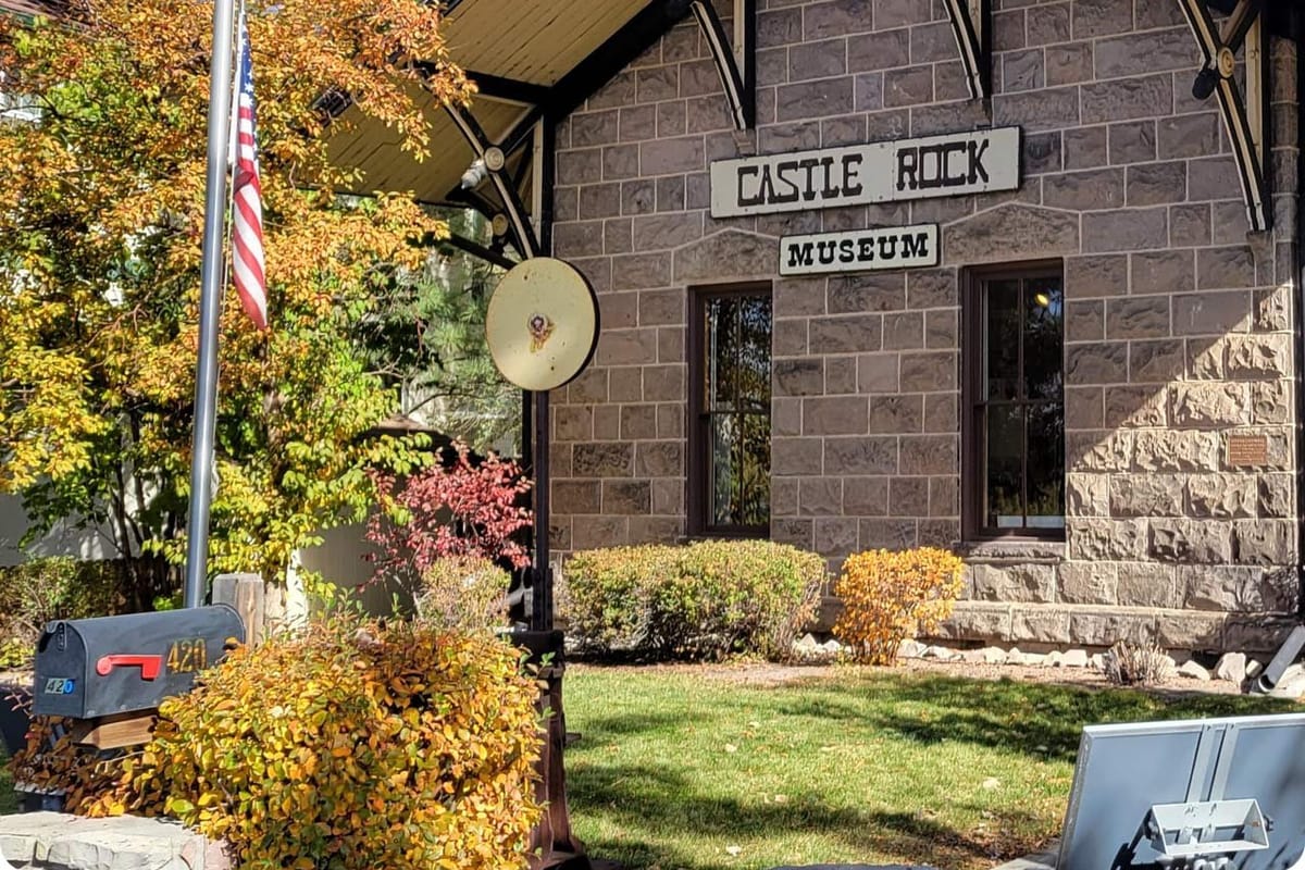 Castle Rock Museum interior with railroad and pioneer history exhibits