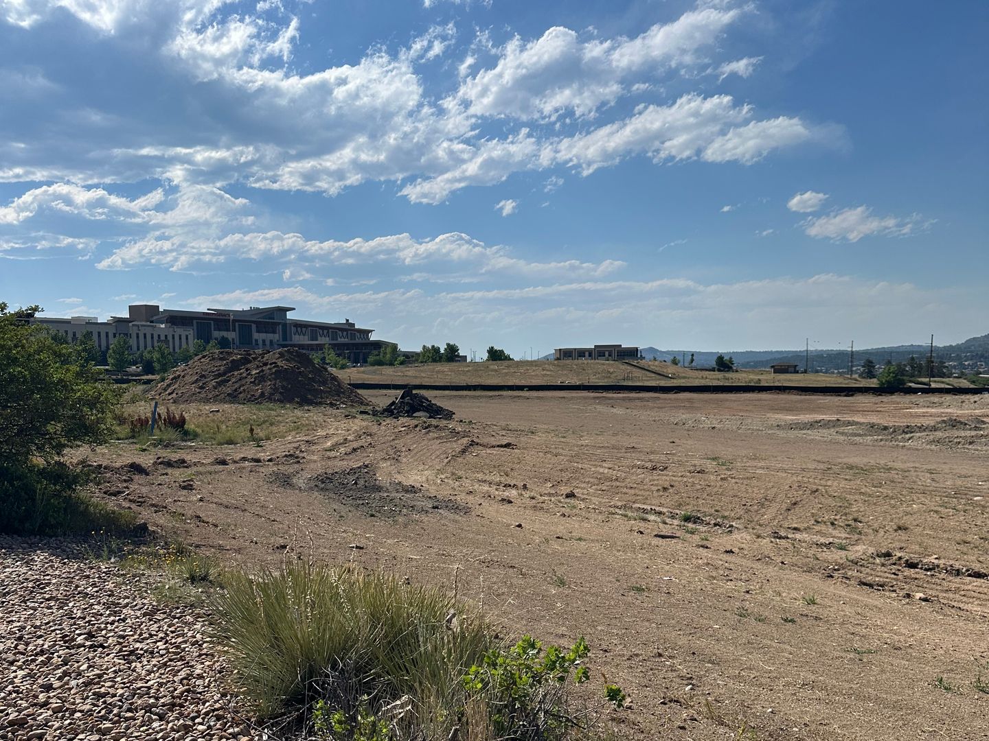 The cleared construction site for the future Chicken Salad Chick in Castle Rock's Meadows neighborhood, June 2026