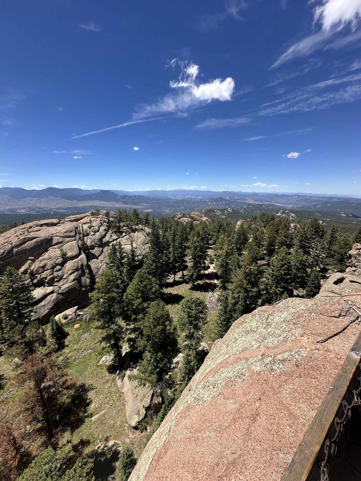 Pink granite boulders and rock formations along the Devils Head trail