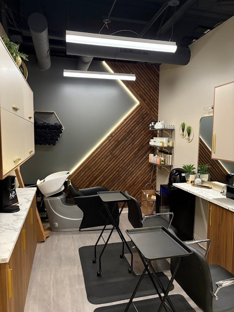 Interior view of Glow and Grow Salon