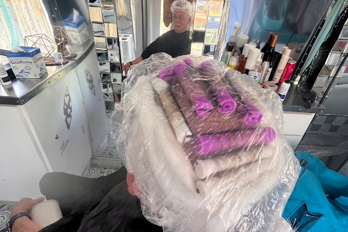 Interior view of Hair and There Mobile Salon