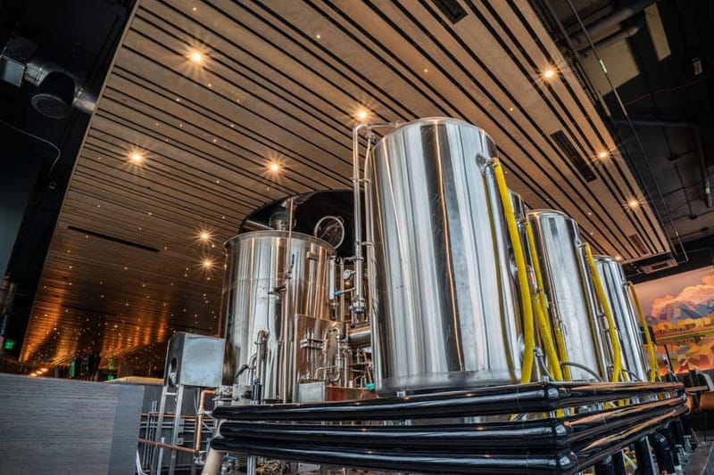 Brewing tanks inside Great Divide Brewery & Roadhouse in Castle Rock