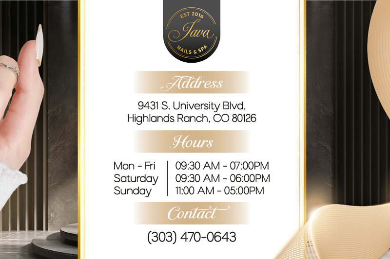 Java Nails and Spa salon in Highlands Ranch, Colorado