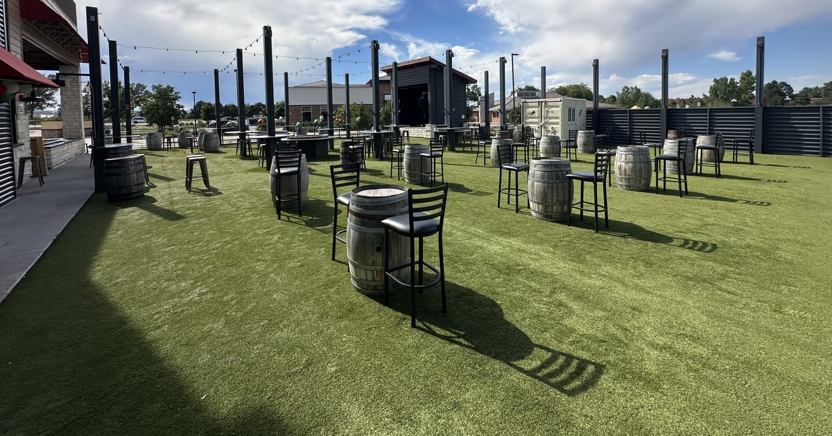 The turf beer garden out back, with its own stage