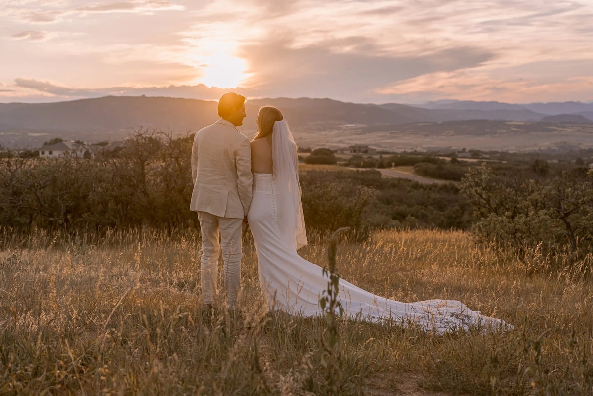KB Ranch ceremony view with mountain backdrop