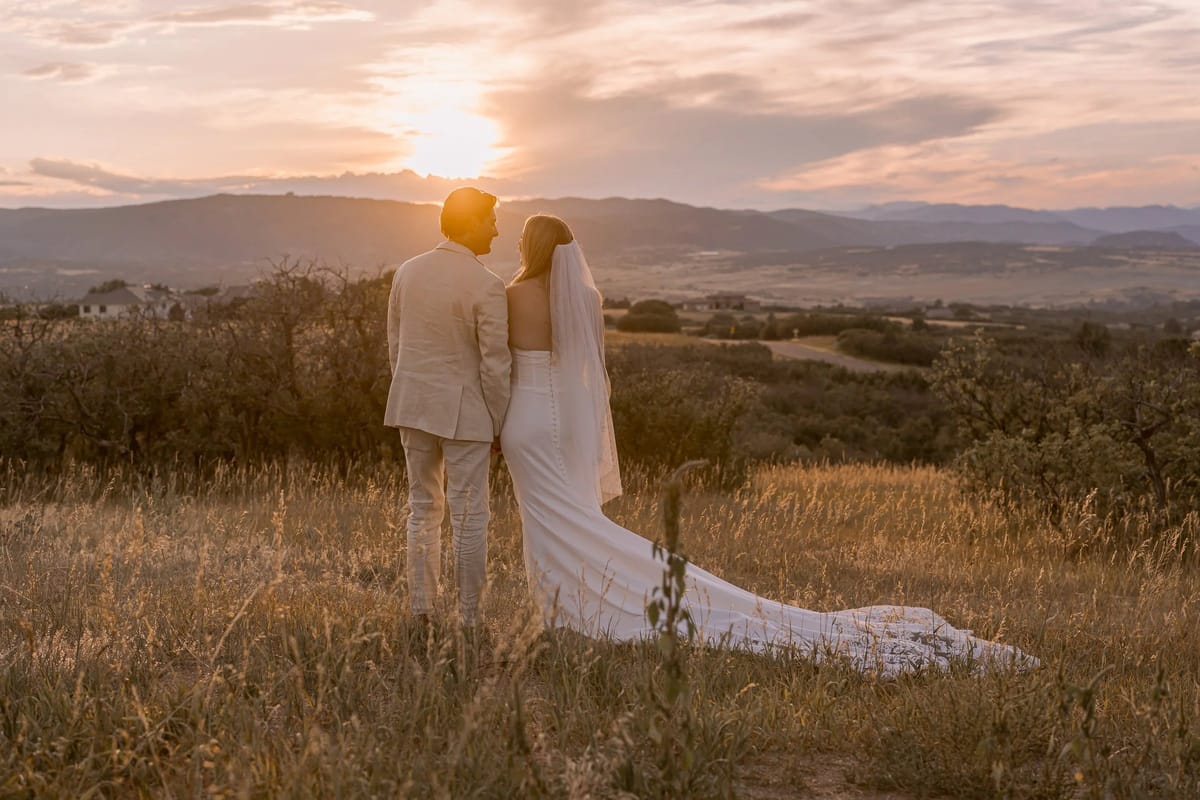 KB Ranch ceremony view with mountain backdrop