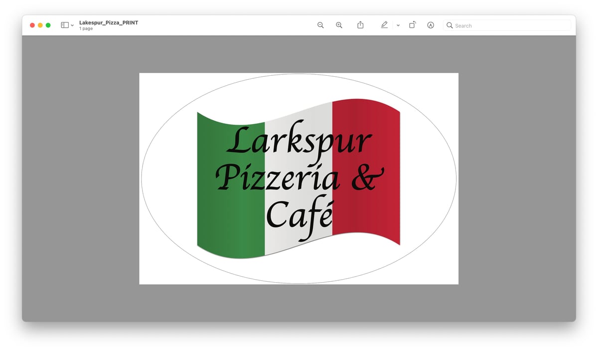 Interior view of Larkspur Pizzeria & Cafe