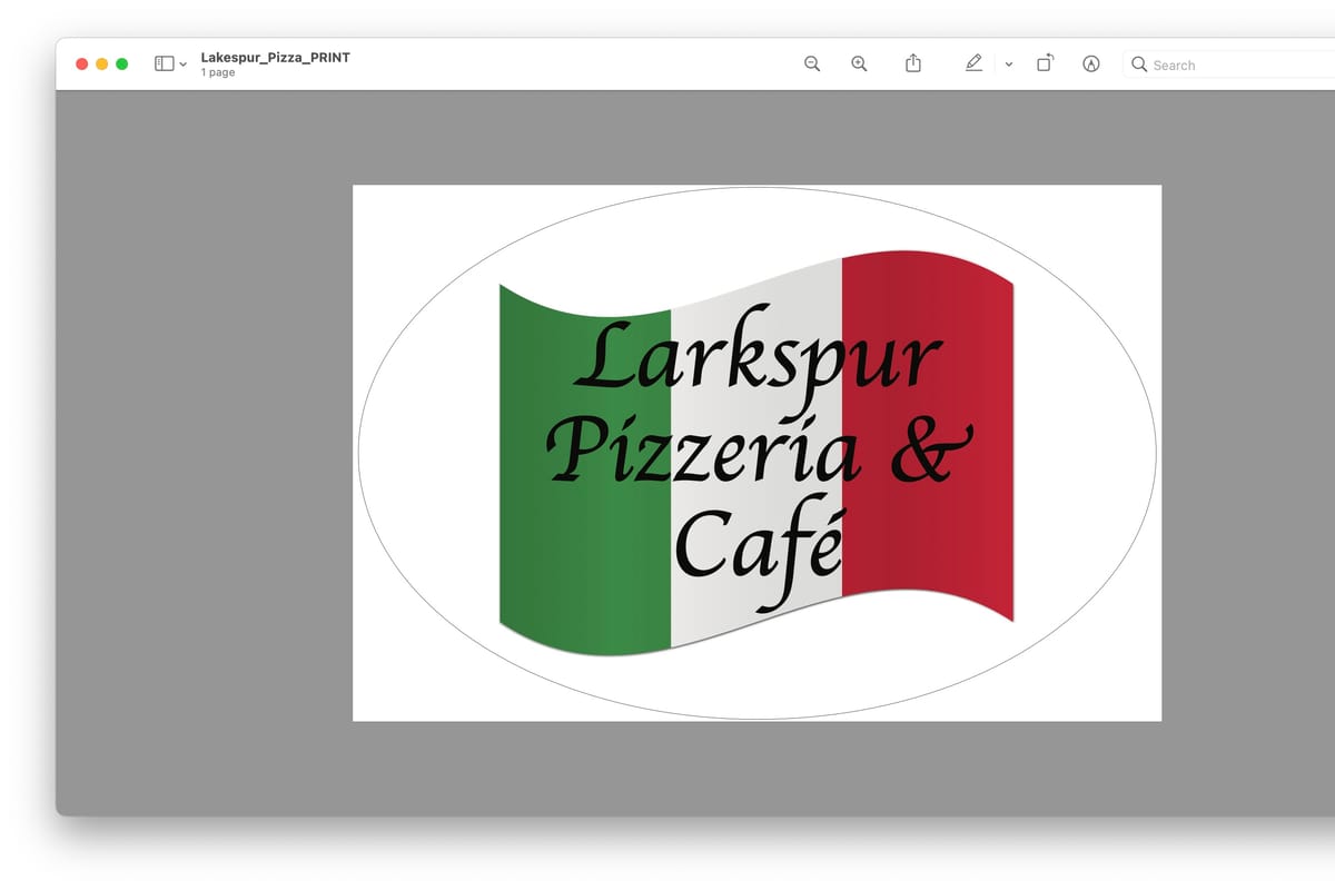 Interior view of Larkspur Pizzeria & Cafe
