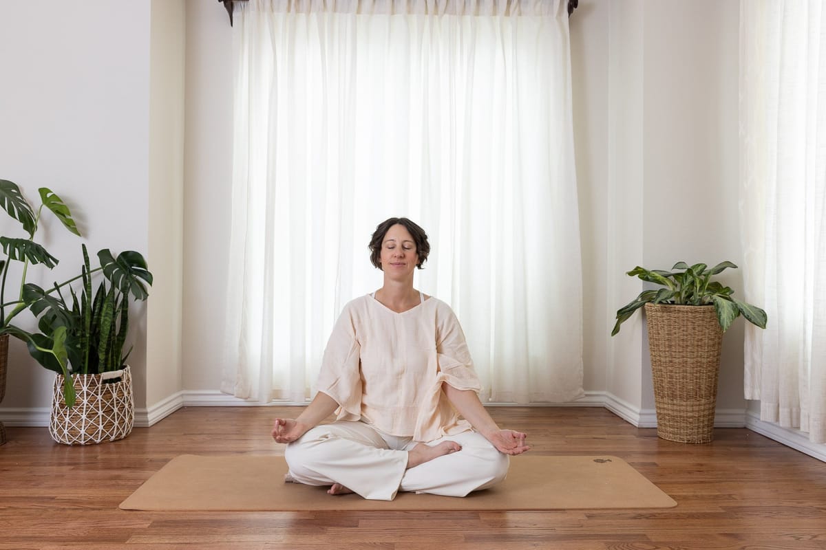 Justina Thorsen of Lightkeeper's Way leading a guided meditation session