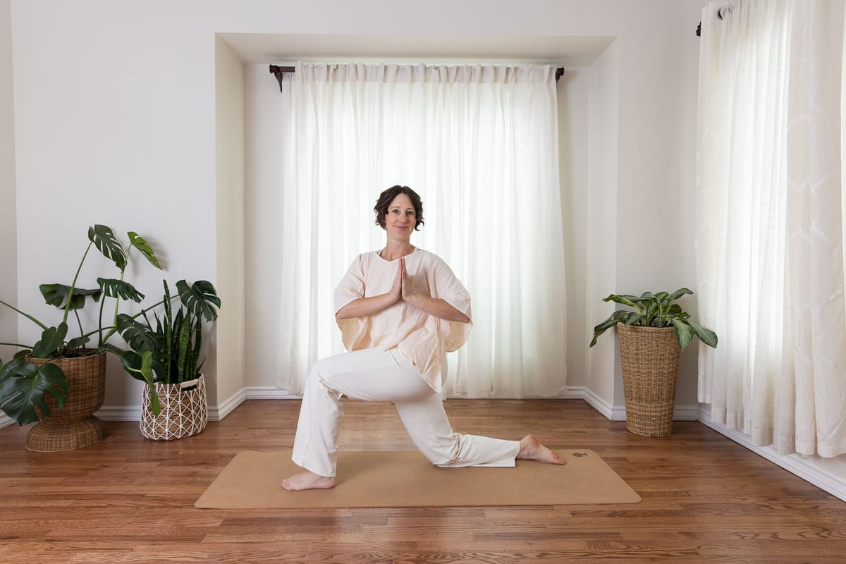 Justina Thorsen of Lightkeeper's Way guiding a yoga class