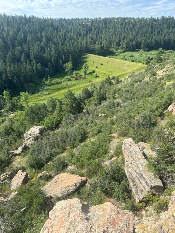 Looking down into Lost Canyon from the rim at Lost Canyon Ranch Open Space, Castle Rock