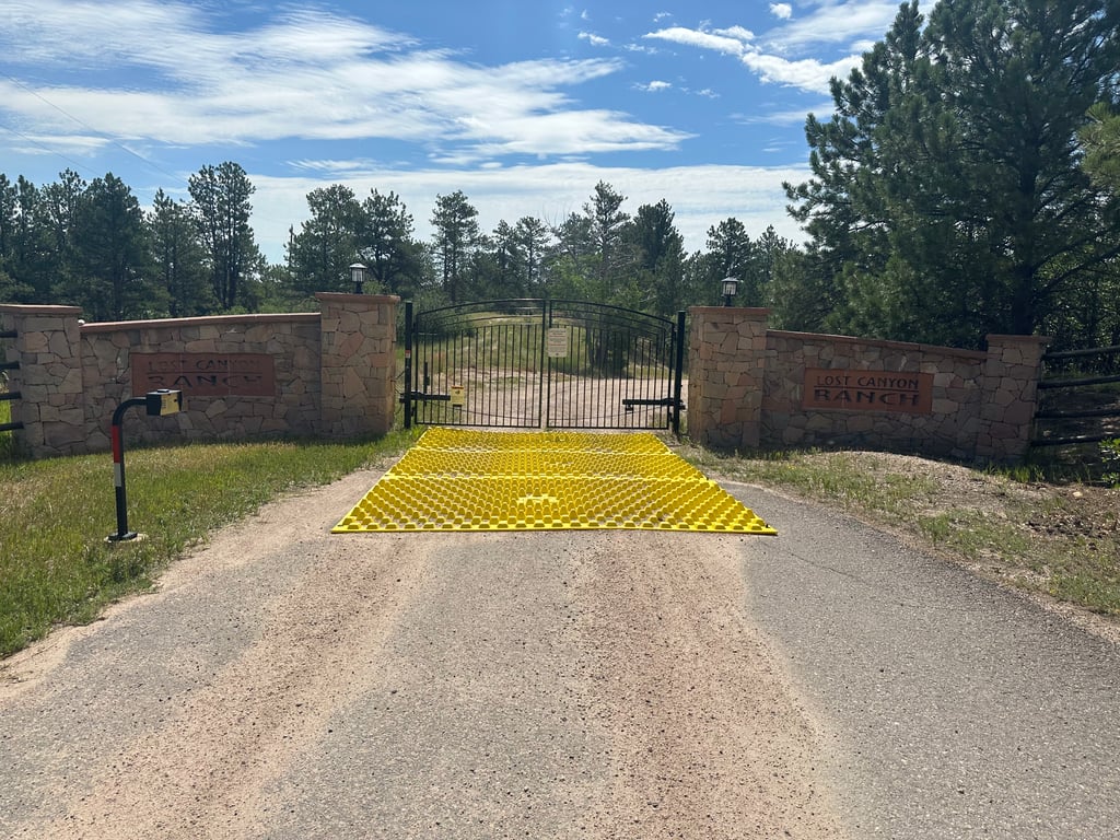 The closed gate at Lost Canyon Ranch, Castle Rock, before the open space opened to the public