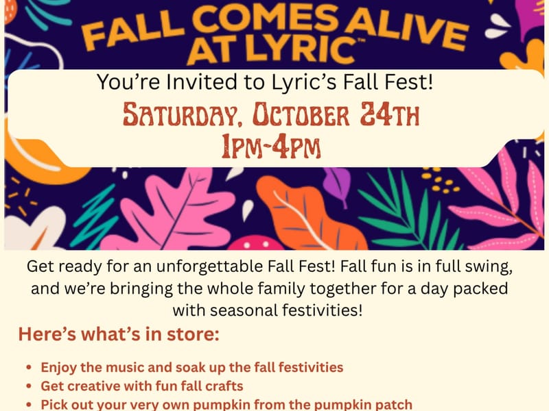 Fall Comes Alive at Lyric: Lyric's Fall Fest at The Groove at Lyric