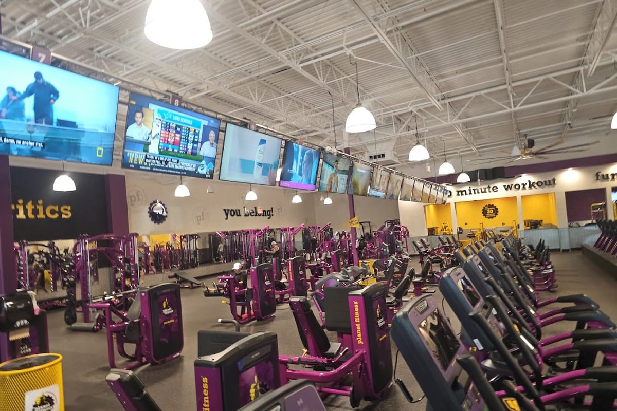 Interior view of Planet Fitness