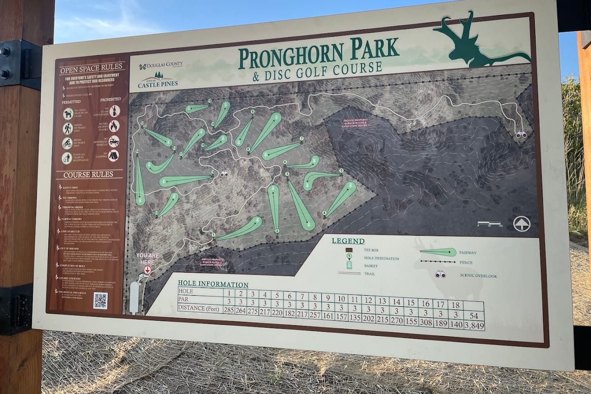 Pronghorn Park and Disc Golf Course exterior entrance