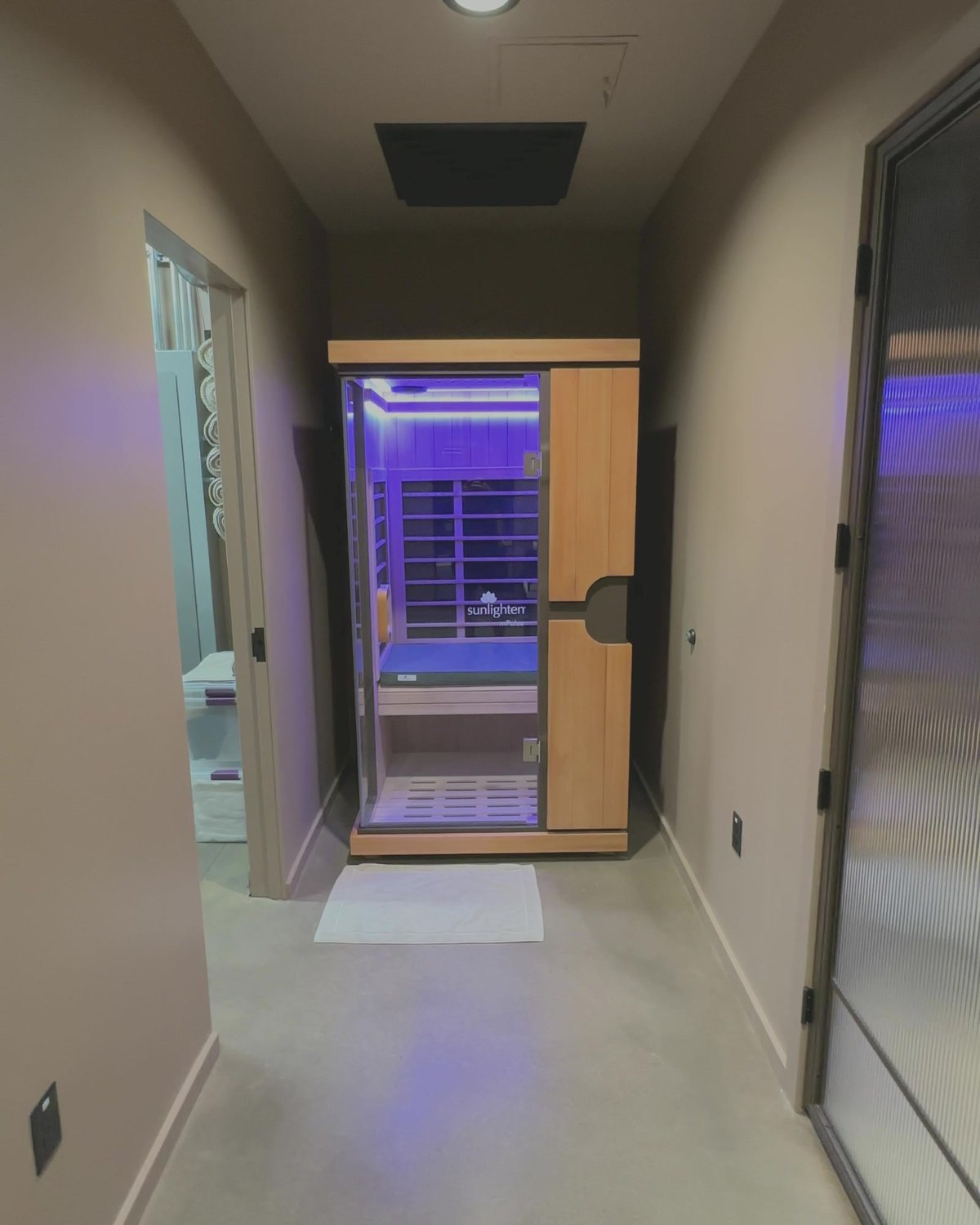 The Sunlighten infrared sauna cabin at Nova Glow Studio in Parker
