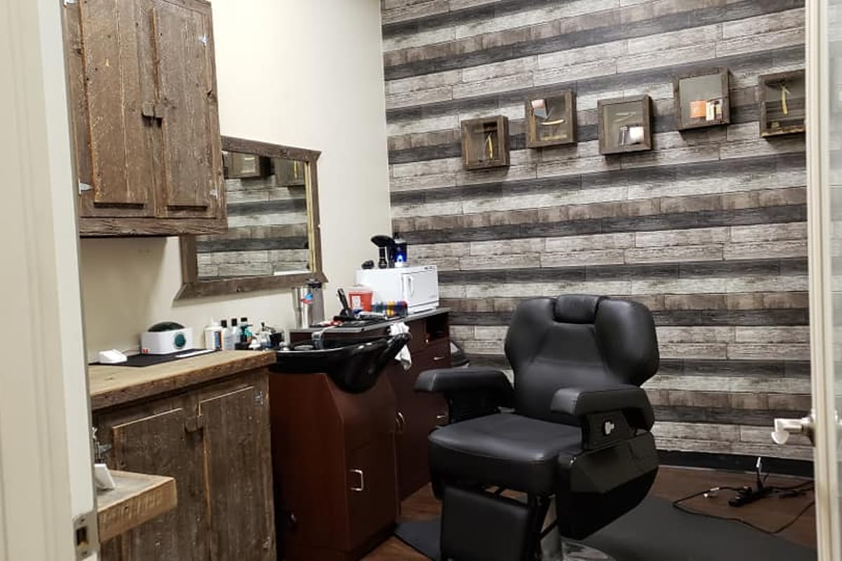 Interior view of Suzie's Barbershop