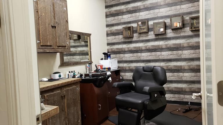 Interior view of Suzie's Barbershop