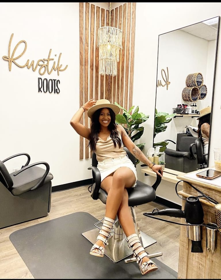 Interior view of Rustik Roots Salon