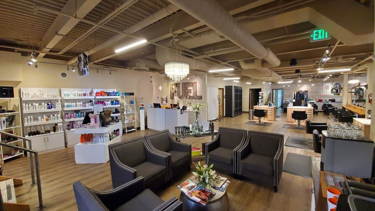 F.U.E.L Salon and Spa atmosphere and seating