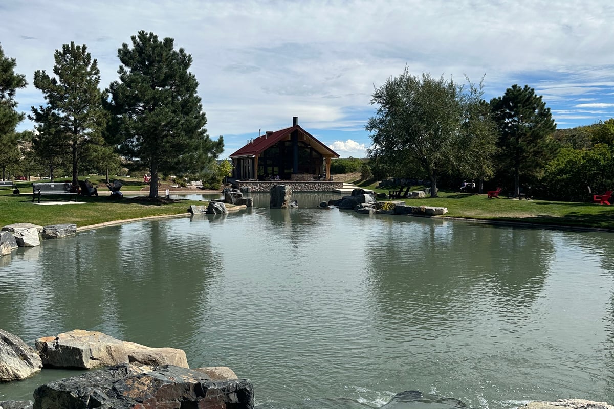 The Millhouse event center and its pond at Philip S. Miller Park in Castle Rock