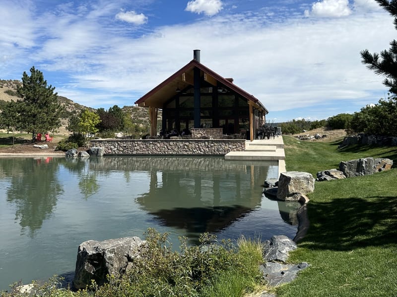 The Millhouse across the pond at Miller Park in Castle Rock
