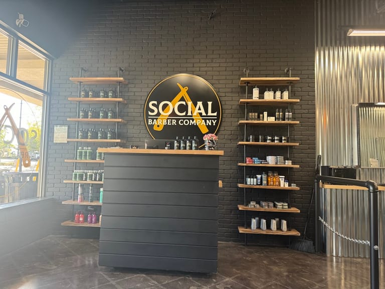 Social Barber Company of Highlands Ranch atmosphere and seating