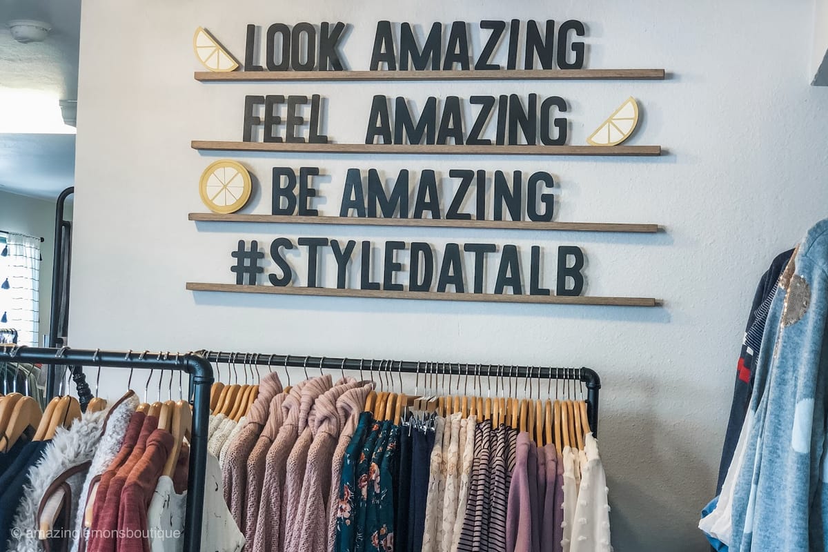 Interior view of Amazing Lemons Boutique