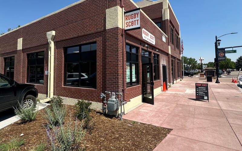 Rugby Scott butcher counter and meat cases at 19590 Mainstreet in downtown Parker, Colorado
