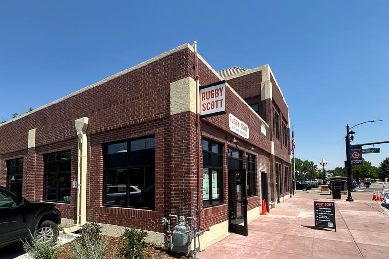 Rugby Scott butcher storefront on Mainstreet in Parker, Colorado