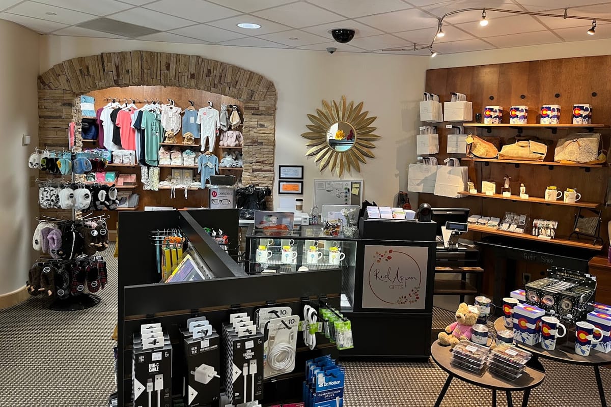 Interior view of Red Aspen Gift Shop at Parker Adventist Hospital