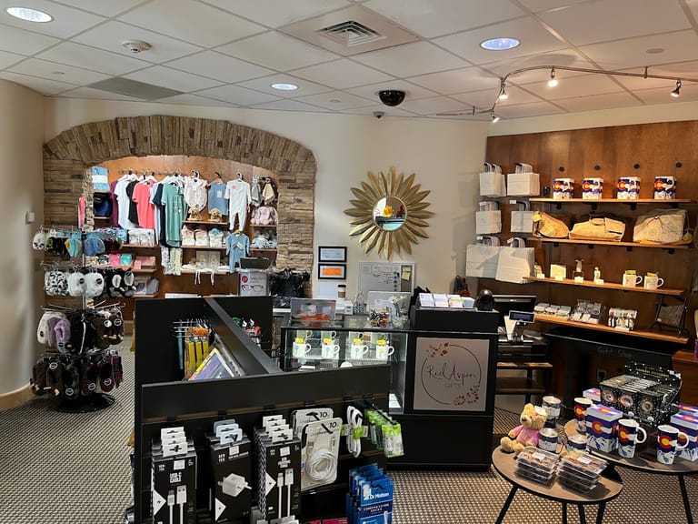 Interior view of Red Aspen Gift Shop at Parker Adventist Hospital