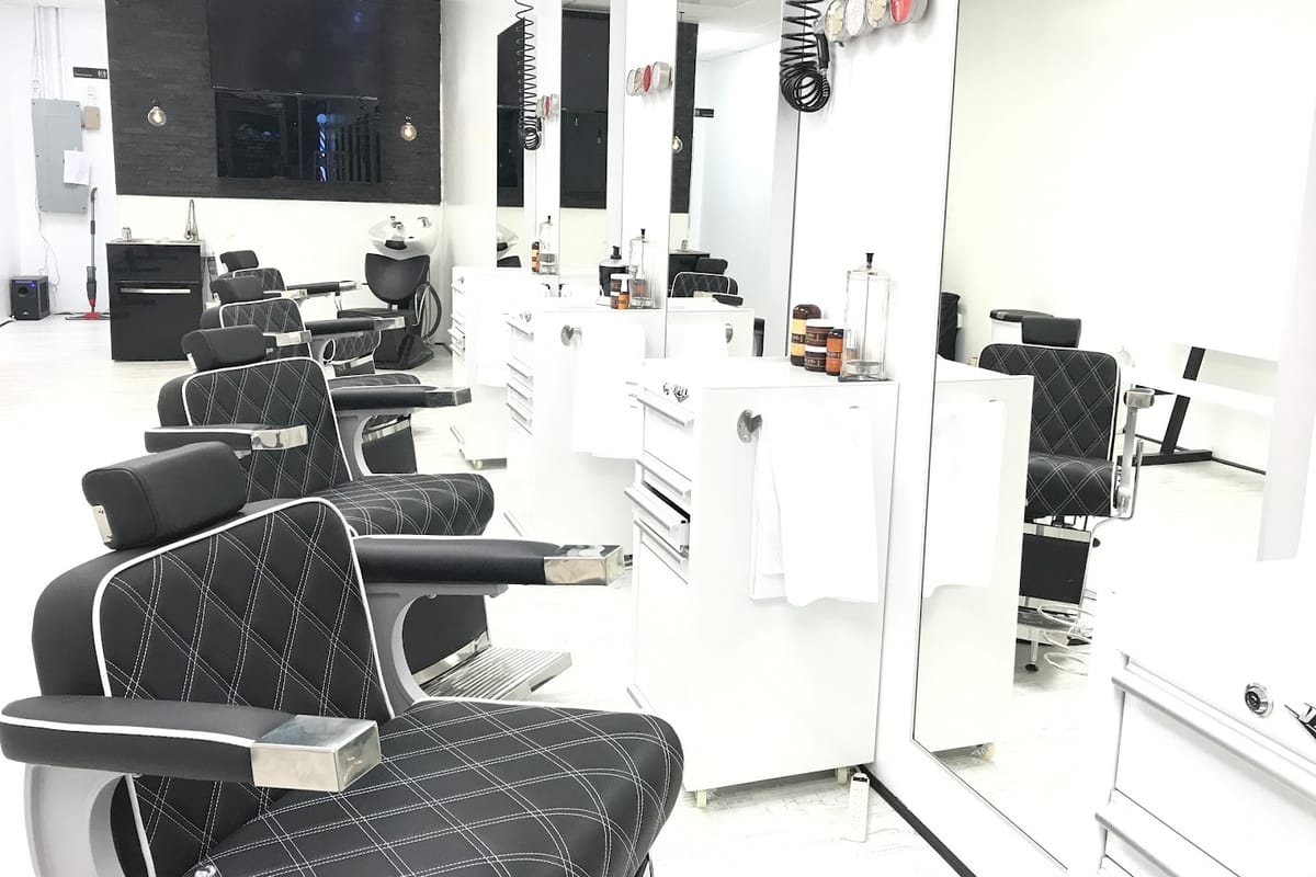 Interior view of Hair Genius Barbershop